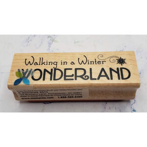 Walking in a Winter Wonderland Snowflake Wood Mounted Rubber Stamp